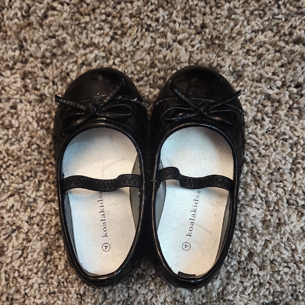 Koala Kids Shiny Black Dress Shoes